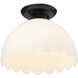 Dorinda 1 Light 12.25 inch Matte Black Semi-Flush Mount Ceiling Light