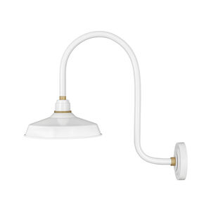 Foundry Classic 1 Light 24 inch Gloss White/Brass Outdoor Wall Mount