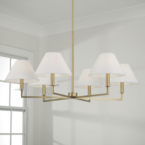Gilda 6 Light 39.75 inch Aged Brass Chandelier Ceiling Light
