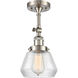 Franklin Restoration Fulton LED 7 inch Brushed Satin Nickel Semi-Flush Mount Ceiling Light in Clear Glass, Franklin Restoration