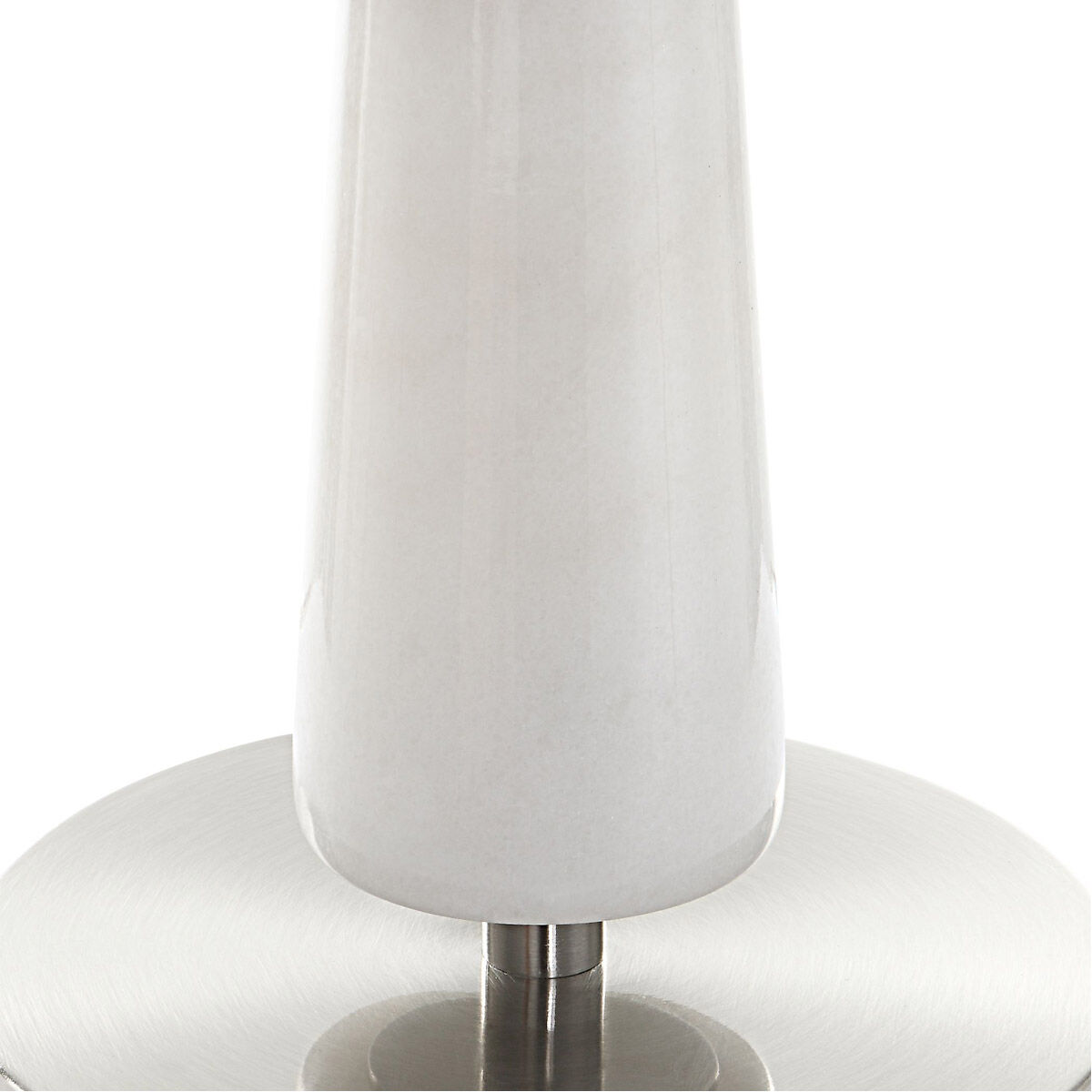 Hourglass 35 inch 150.00 watt White Marble and Brushed Nickel Table Lamp Portable Light