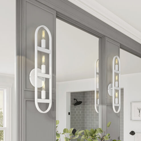 Carousel 3 Light 5 inch Matte White Wall Sconce Wall Light