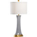 Pam Cain 34 inch 100.00 watt Mottled Gray/Antique Gold Leaf Table Lamp Portable Light