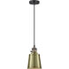 Franklin Restoration Addison LED 5 inch Black Antique Brass Mini Pendant Ceiling Light