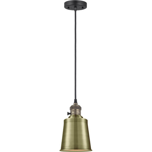 Franklin Restoration Addison LED 5 inch Black Antique Brass Mini Pendant Ceiling Light