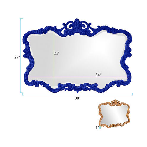 Talida 38 X 27 inch Glossy Royal Blue Wall Mirror