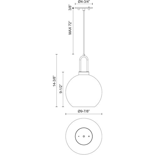 Alora Mood Soji 1 Light 9.88 inch Brushed Nickel Pendant Ceiling Light in Opal Glass