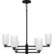 Cunningham 6 Light 26.75 inch Matte Black Chandelier Ceiling Light