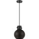 Newton Sphere 1 Light 8 inch Matte Black Pendant Ceiling Light