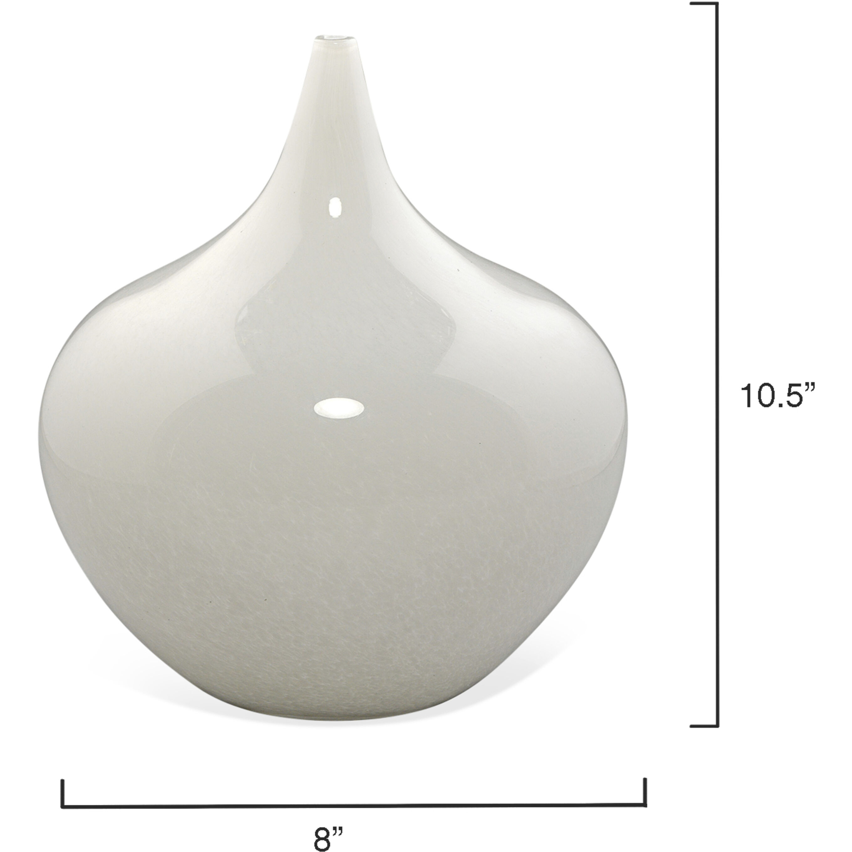 Nymph Decorative 19 X 8 inch Vases in White Glass, Set of 3