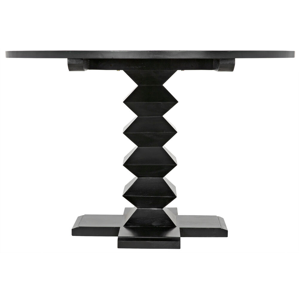 Zig-Zag 48 X 48 inch Hand Rubbed Black Dining Table