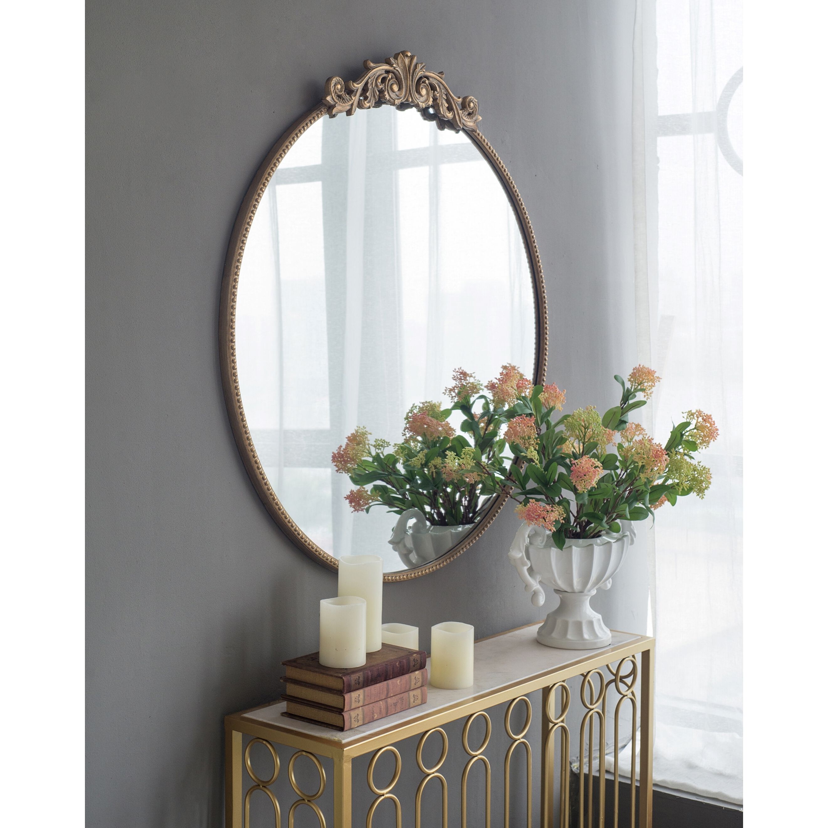 Dia 38.5 X 36 inch Gold Wall Mirror
