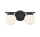 Mid-Century Modern 2 Light 16 inch Matte Black Bathroom Vanity Light Wall Light