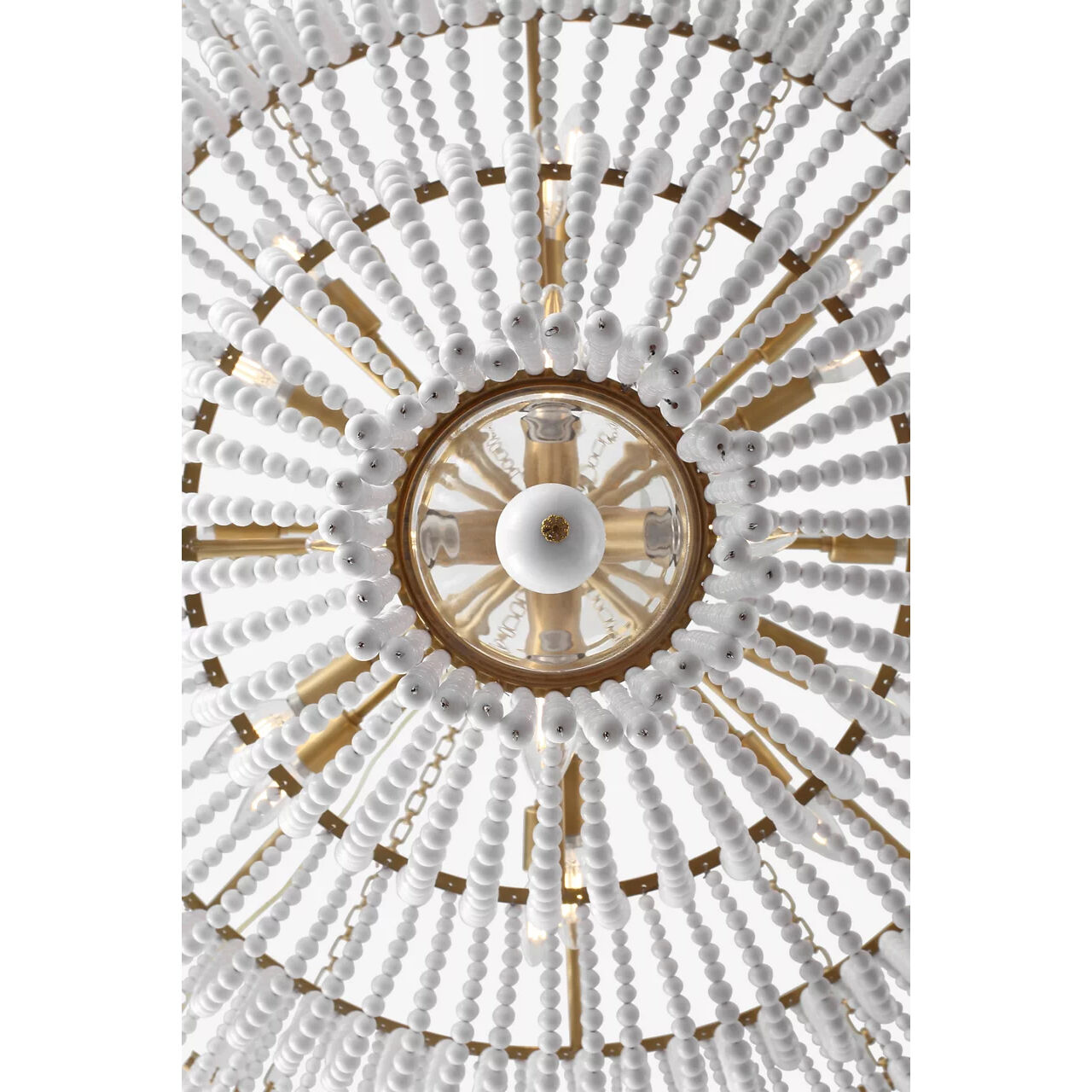 AERIN Jacqueline LED 45.5 inch Hand-Rubbed Antique Brass Basket Chandelier Ceiling Light in White Acrylic