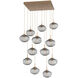 Nova LED LED Novel Brass Chandelier Ceiling Light, Square Multi-Pendant