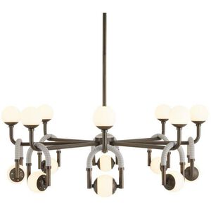 Hollins 8 Light 33 inch English Bronze and Anchor Grey Chandelier Ceiling Light