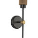 Alora Mood Colby 1 Light 2.5 inch Matte Black Bath Vanity Light Wall Light in Matte Black and Tan Jute