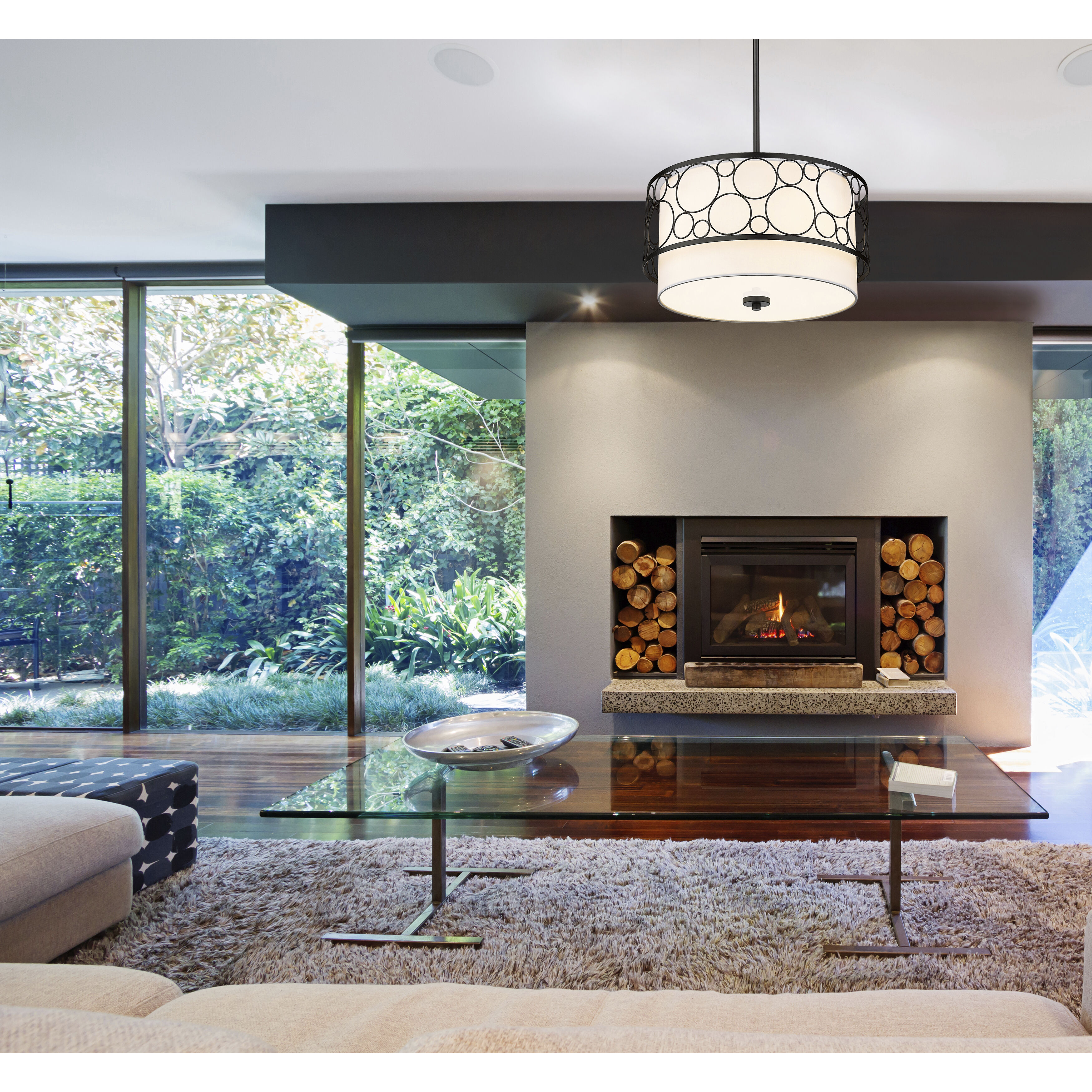 Kendall 3 Light 17 inch Matte Black Pendant Ceiling Light