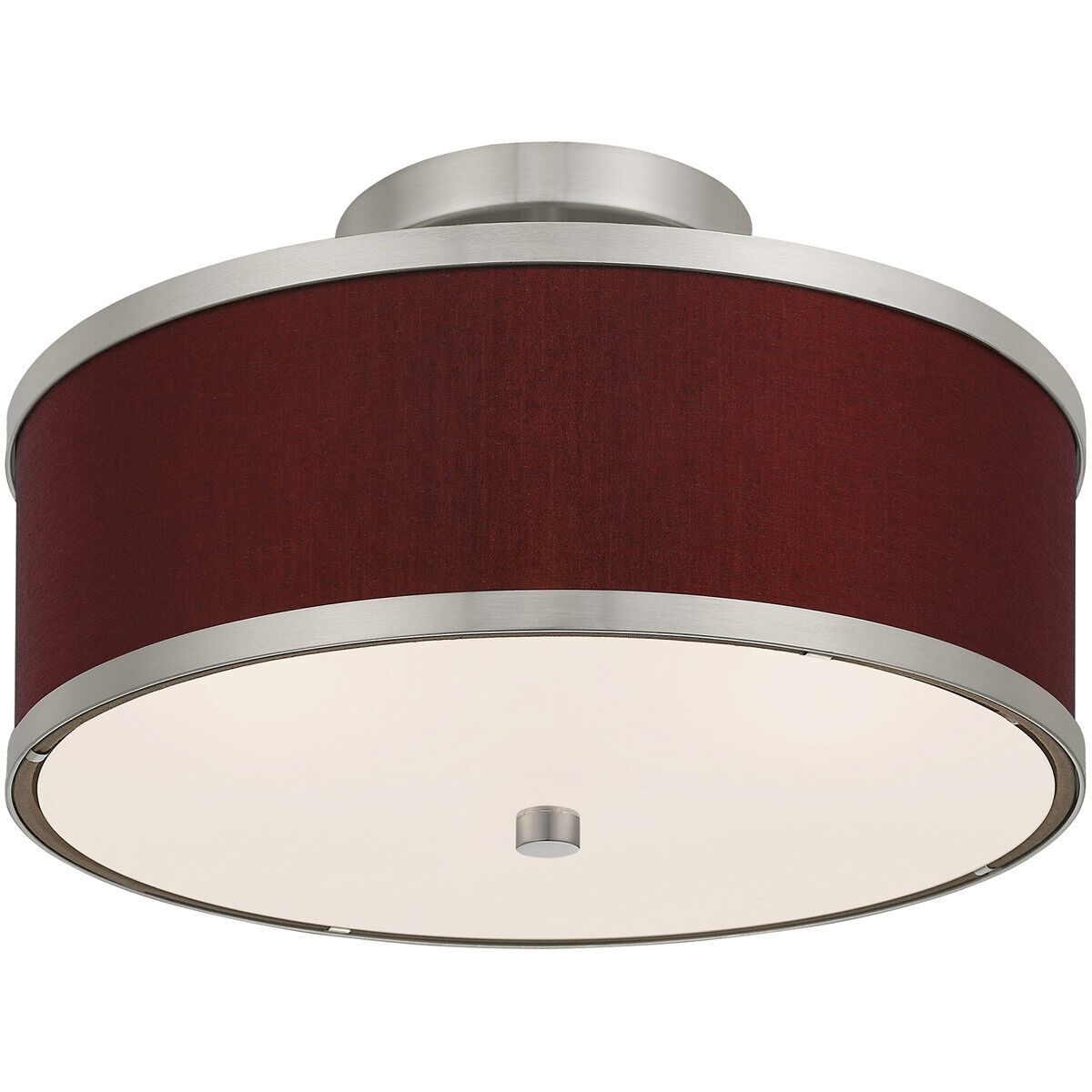 Park Ridge 2 Light 13 inch Brushed Nickel Semi-Flush Mount Ceiling Light
