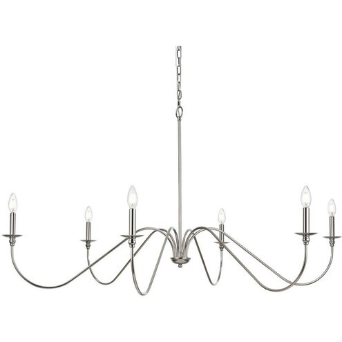 Rohan 6 Light 54 inch Polished Nickel Chandelier Ceiling Light