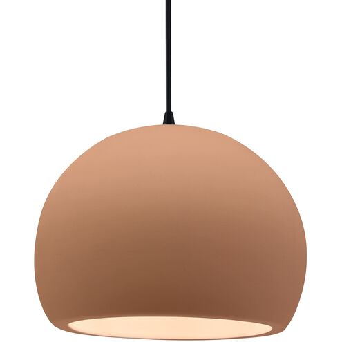 Radiance LED 12.25 inch Adobe and Matte Black Pendant Ceiling Light
