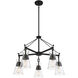 Lakewood 5 Light 28 inch Matte Black Chandelier Ceiling Light, Essentials