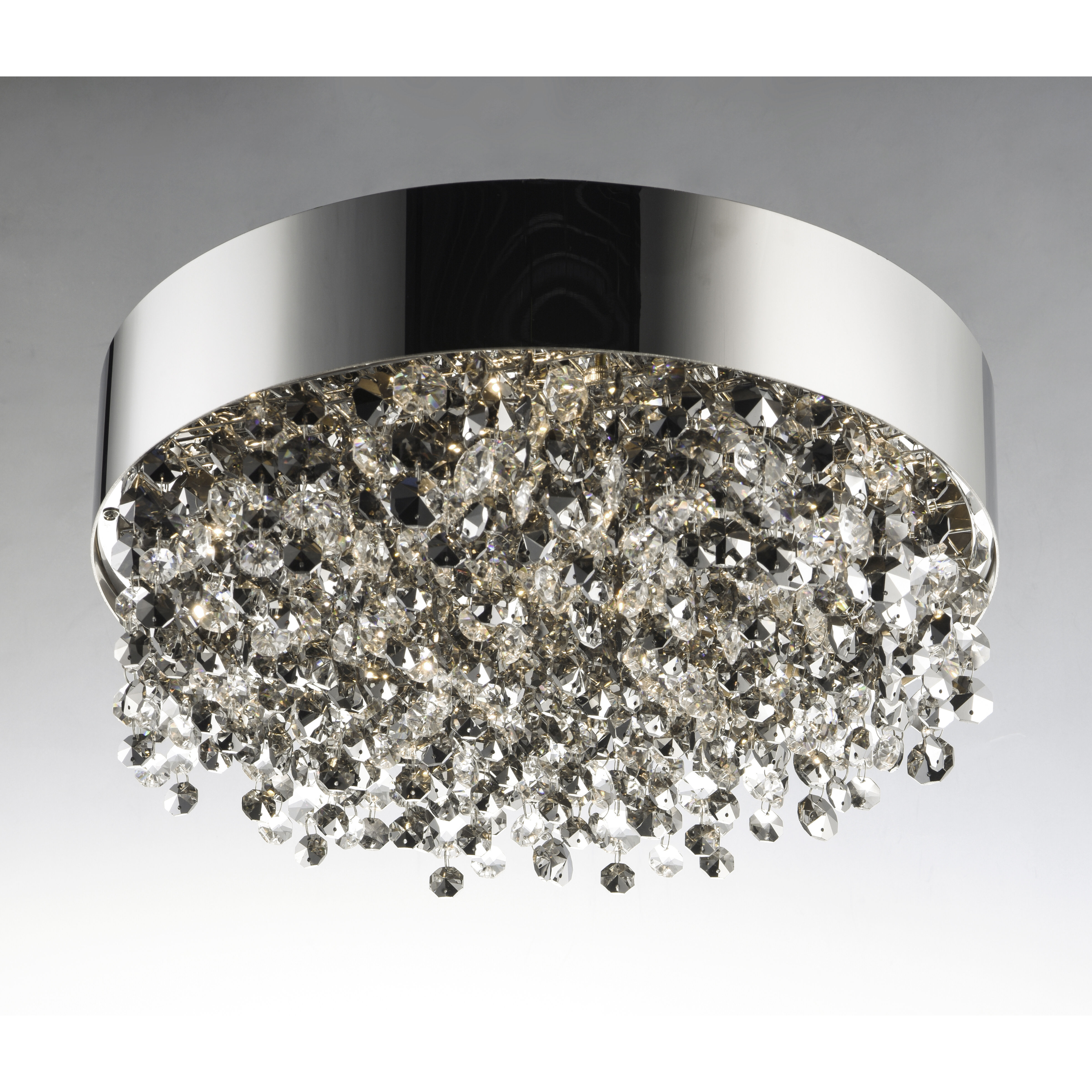 Mystic LED 16 inch Polished Chrome Flush Mount Ceiling Light in Mirror Smoke