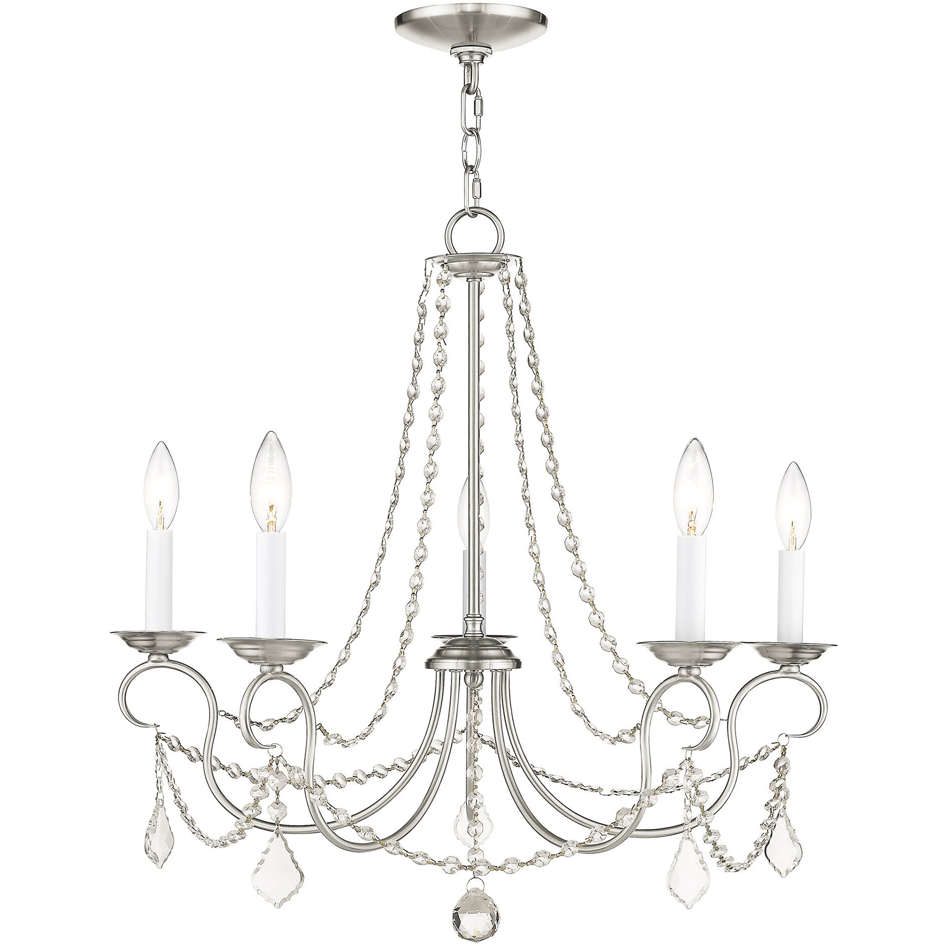 Pennington 5 Light 25 inch Brushed Nickel Chandelier Ceiling Light