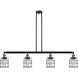 Franklin Restoration Small Bell Cage 4 Light 49.63 inch Black Antique Brass Island Light Ceiling Light in Clear Glass, Franklin Restoration