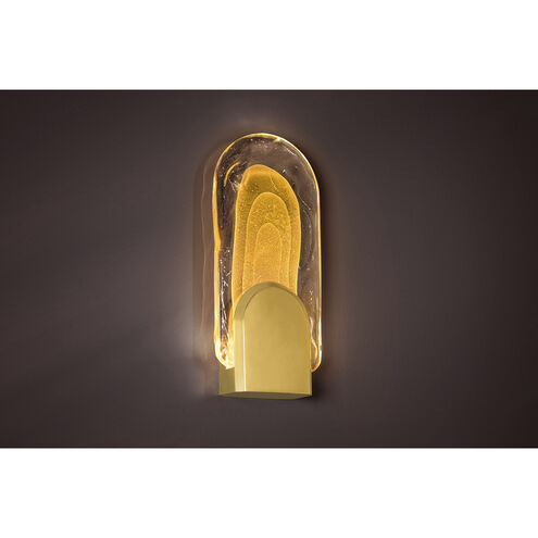 Morganite LED 7 inch Vintage Brass ADA Wall Sconce Wall Light