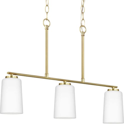 Adley 3 Light 26 inch Satin Brass Linear Chandelier Ceiling Light