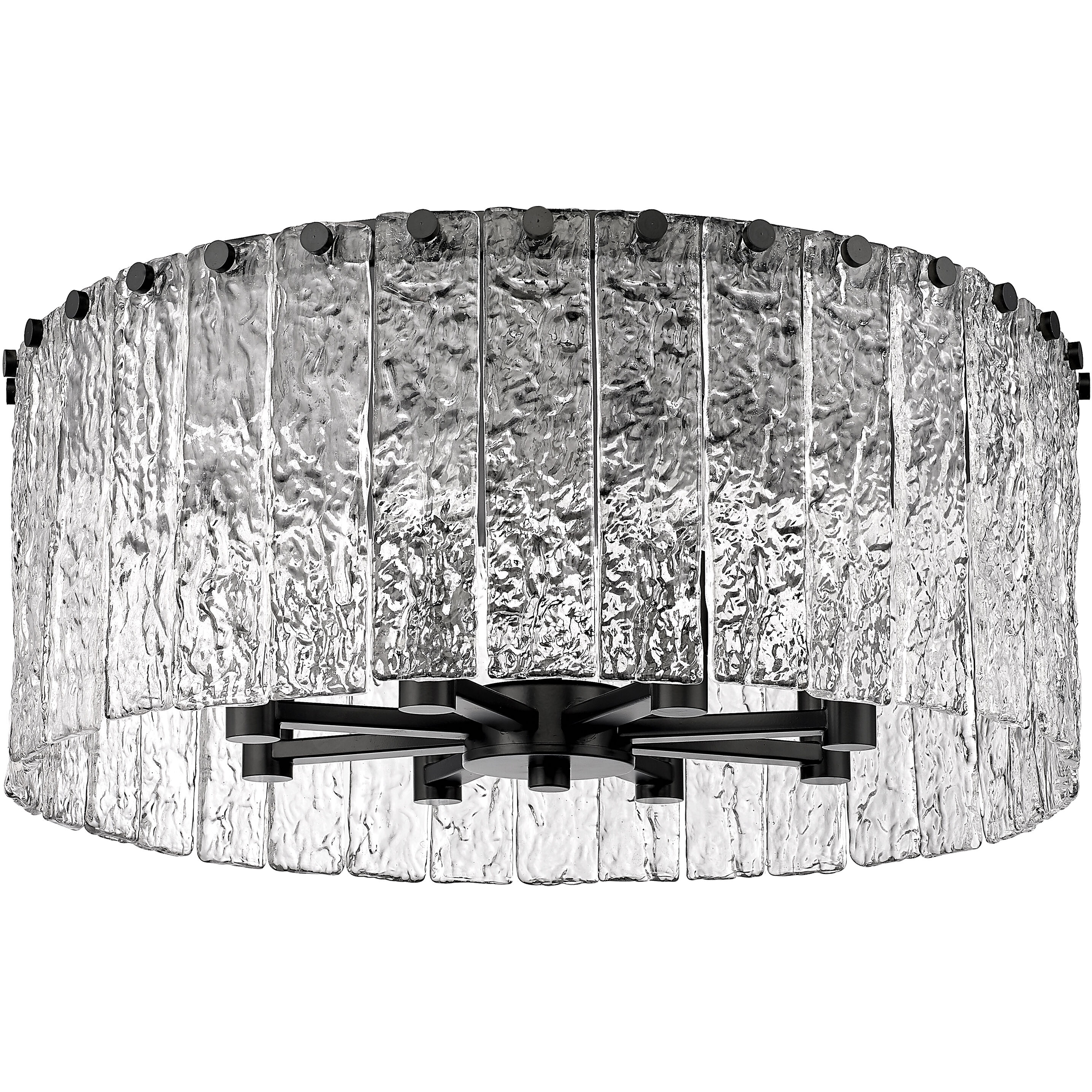 Glacier 8 Light 20.75 inch Matte Black Flush Mount Ceiling Light