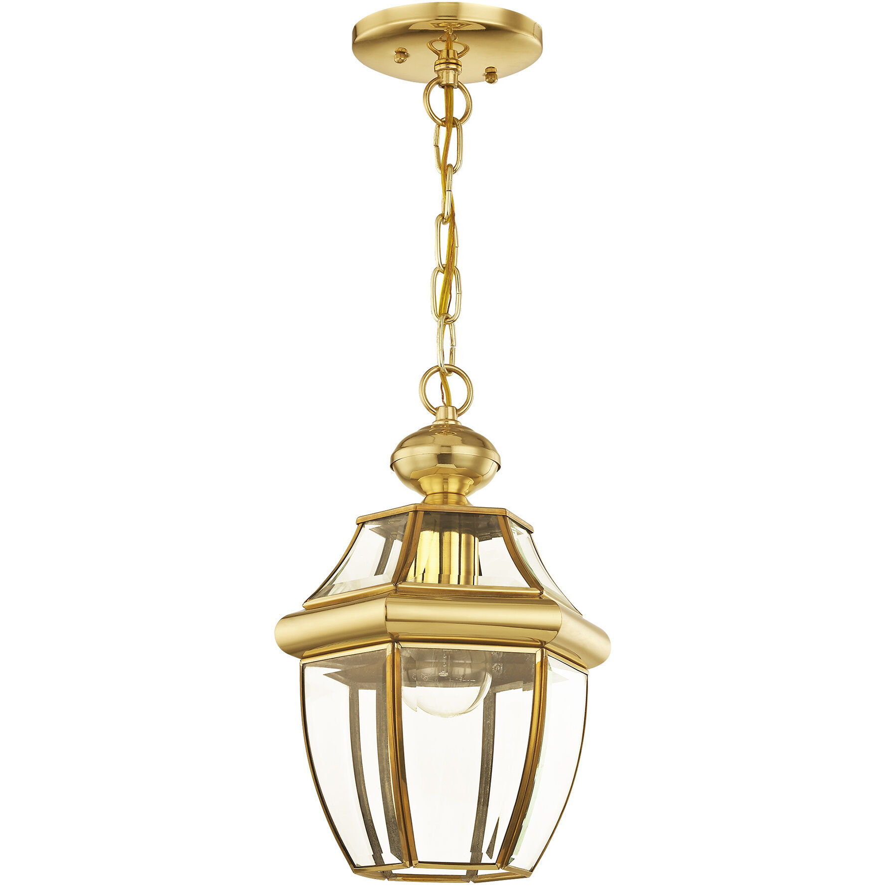 Monterey 1 Light 8.5 inch Polished Brass Outdoor Pendant Lantern