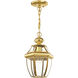 Monterey 1 Light 8.5 inch Polished Brass Outdoor Pendant Lantern