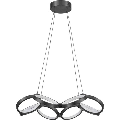 Philo LED 25.75 inch Matte Black Chandelier Ceiling Light