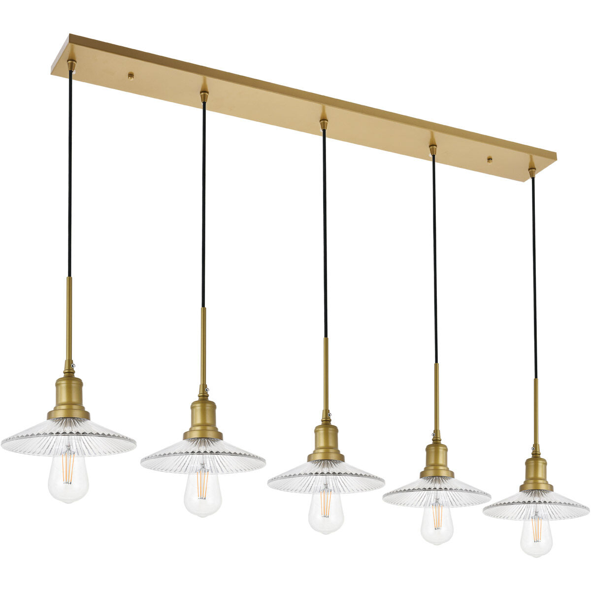 Waltz 5 Light 49 inch Brass Pendant Ceiling Light