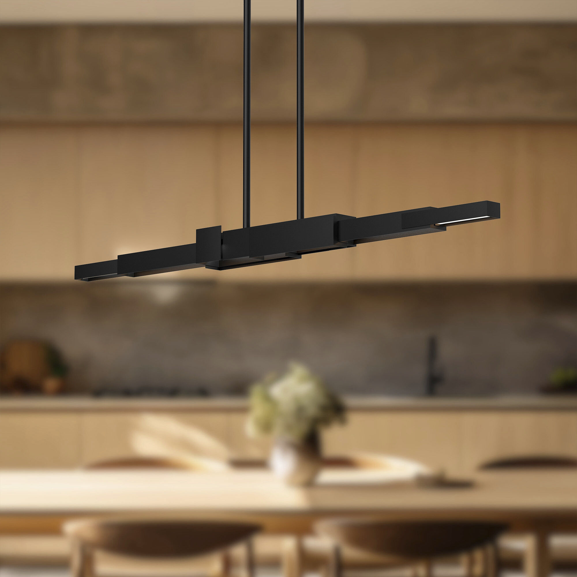 Enzo LED 48.38 inch Black Linear Pendant Ceiling Light
