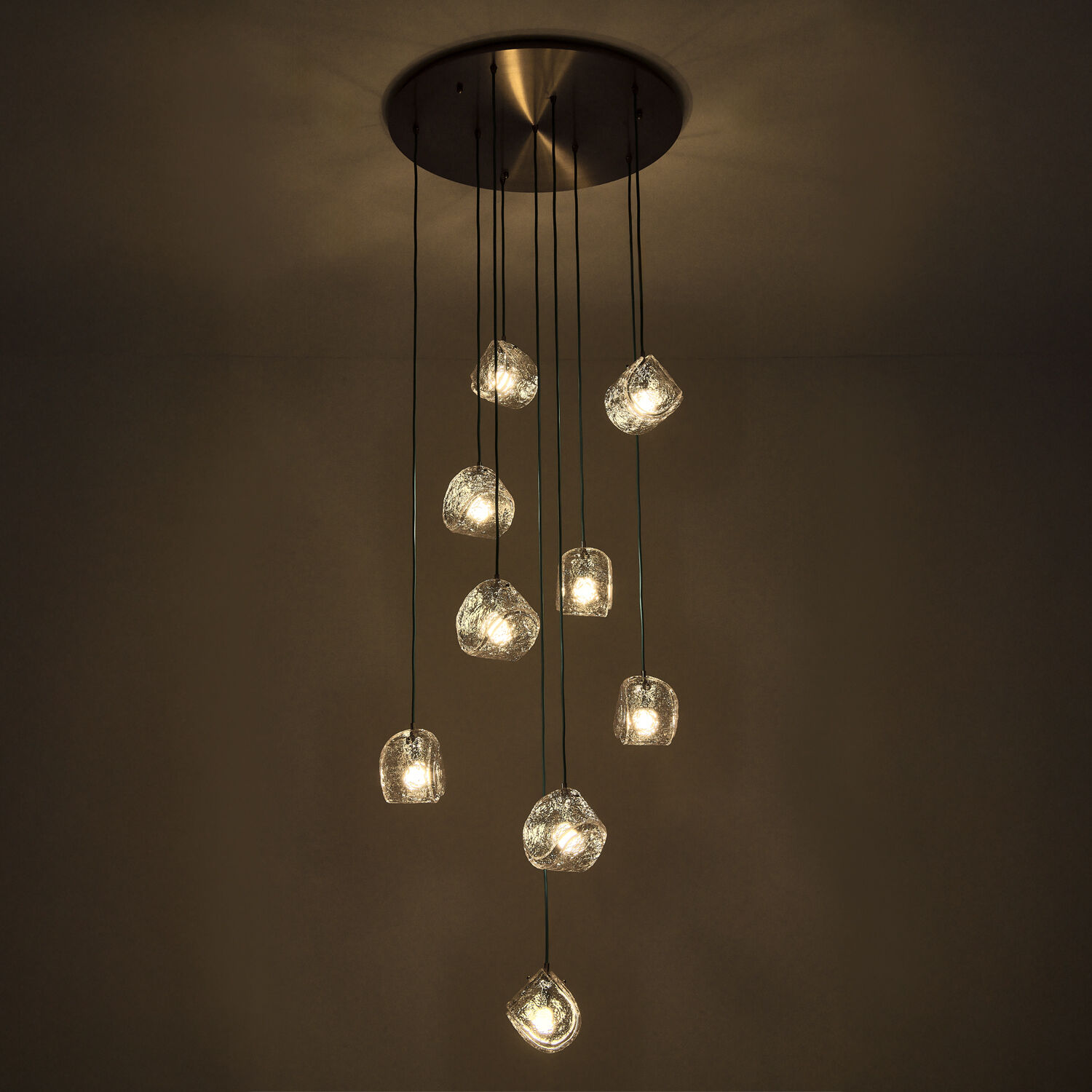 Pallina 9 Light 32 inch Winter Brass Chandelier Ceiling Light in Clear