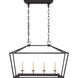 Chapman & Myers Darlana 4 Light 30 inch Aged Iron Linear Lantern Pendant Ceiling Light, Small