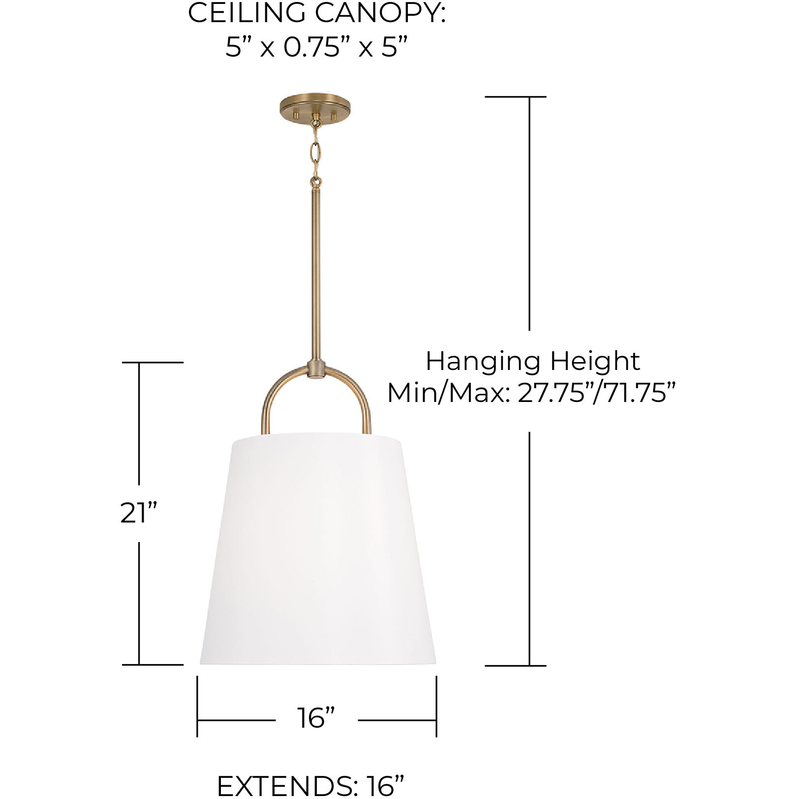 Brody 1 Light 16 inch Aged Brass Pendant Ceiling Light