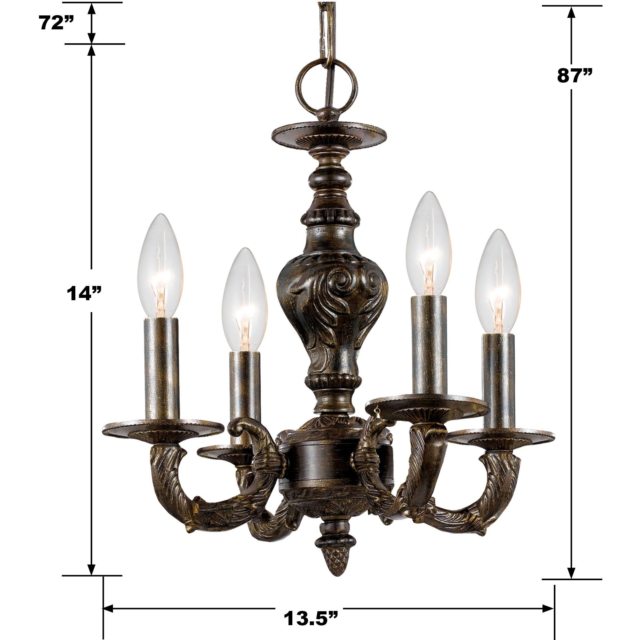 Paris Market 4 Light 13.5 inch Venetian Bronze Mini Chandelier Ceiling Light