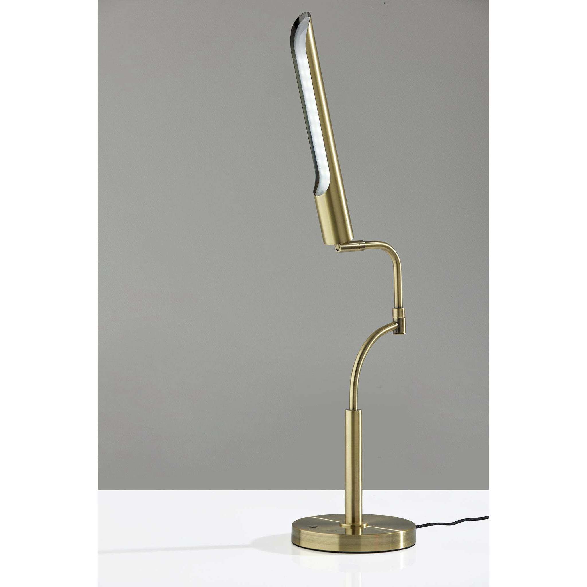 Zane 17 inch 10.00 watt Antique Brass Desk Lamp Portable Light, with Smart Switch