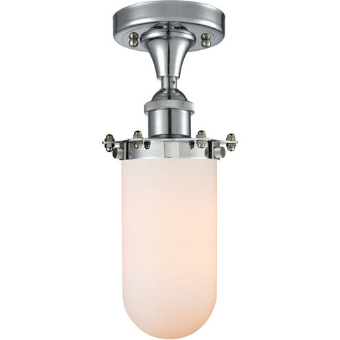 Austere Kingsbury LED 6 inch Polished Chrome Flush Mount Ceiling Light in Matte White Glass, Austere