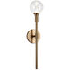 Candlestix Wall Sconce Wall Light in Aged Gold Brass and Clear