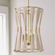 Bianca 4 Light 20 inch Bleached Natural Rope and Patinaed Brass Foyer Light Ceiling Light
