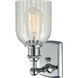 Ballston Caledonia 1 Light 5 inch Polished Chrome Sconce Wall Light in Mouchette Glass, Ballston