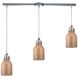 Danica 3 Light 36 inch Polished Chrome with Amber Pendant Ceiling Light