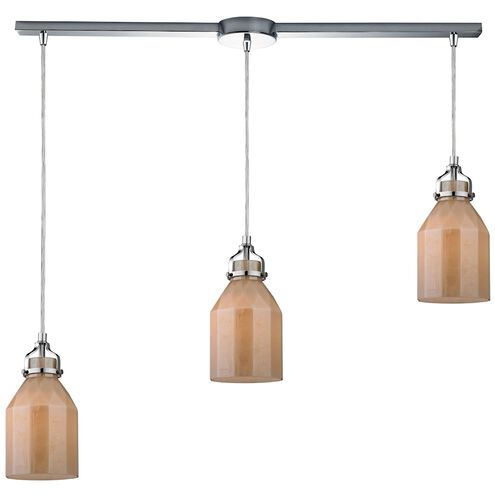 Danica 3 Light 36 inch Polished Chrome with Amber Pendant Ceiling Light