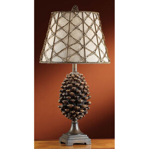 Pine Bluff 30 inch 150.00 watt Resin Natural Pinecone Table Lamp Portable Light