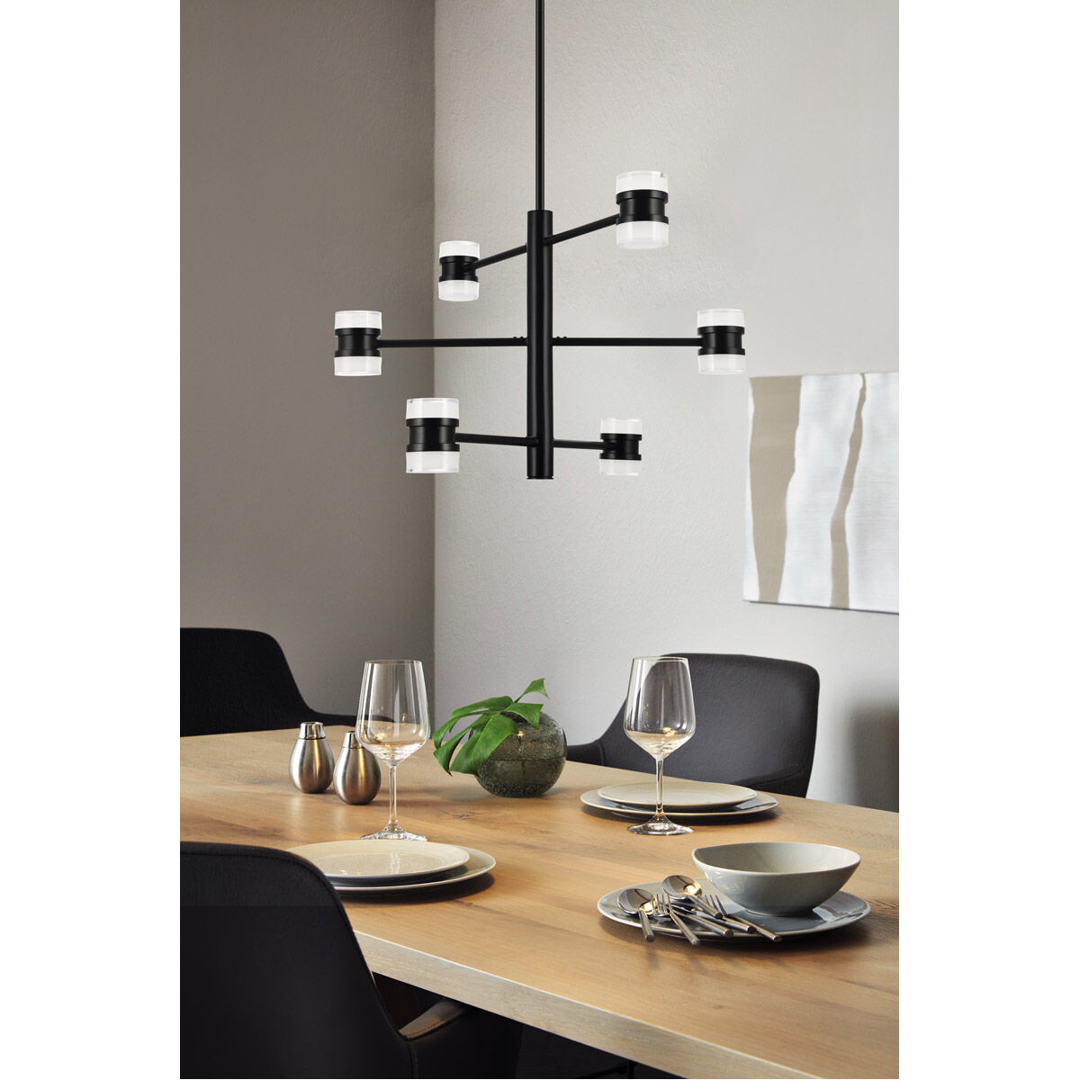 Romendo 1 LED 24 inch Matte Black Pendant Ceiling Light